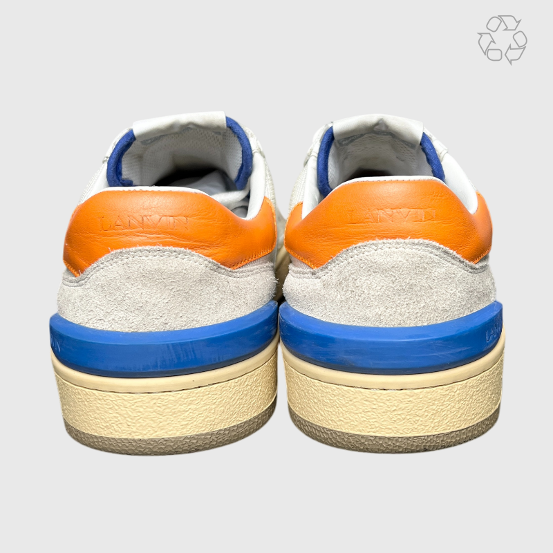 Lanvin Clay Low Top Sneakers 'White/Yellow' Size 10 Pre-Owned
