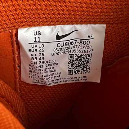Nike Air Force 1 Low 'Orange Skeleton' Size 11 Pre-Owned