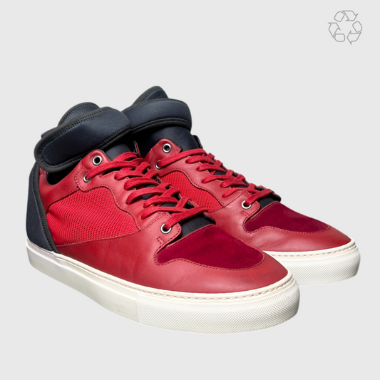 Balenciaga Neoprene High Top Sneaker Black/Red  391216 WAW81 6455 Size 9 Pre-Owned