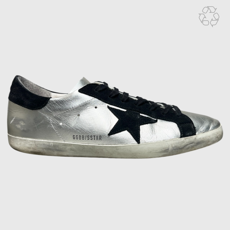 Golden Goose Superstar Classic 'Silver/Black' Size 11 Pre-Owned