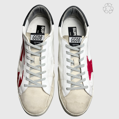 Golden Goose Superstar 'White Red Flag' Size 12 Pre-Owned