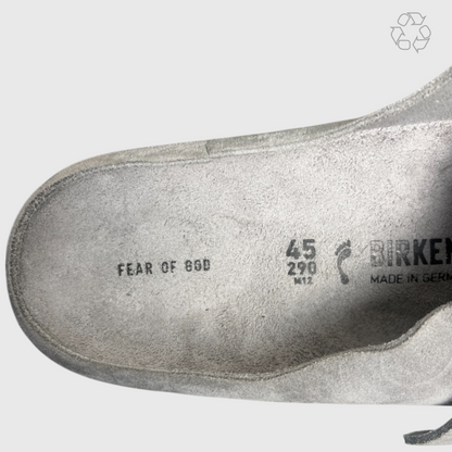 Fear of God x Birkenstock Los Feliz Suede 'Cement Melange' Size 12 Pre-Owned