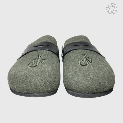 JW Anderson Felt Loafer Mules 'Dark Olive' Size 11.5 Pre-Owned