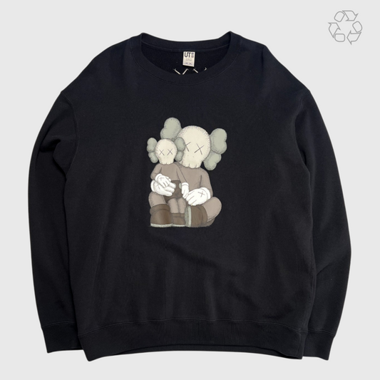 KAWS x Uniqlo Companion Longsleeve Sweatshirt 'Black' Size L Pre-Owned