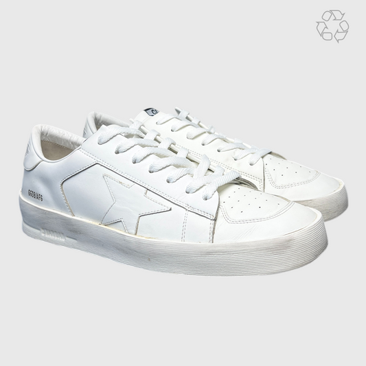 Golden Goose Stardan Limited Edition White Leather White Star G35MS959B8 Size 11 Pre-Owned