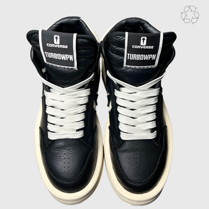 Rick Owens x Converse DRKSHDW TURBOWPN Mid 'Black Cloud Cream' Size 6 Pre-Owned