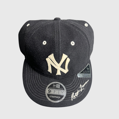 Polo Ralph Lauren x New Era Retro 9FIFTY NY Yankees Wool Strapback Cap 'Black' Brand New