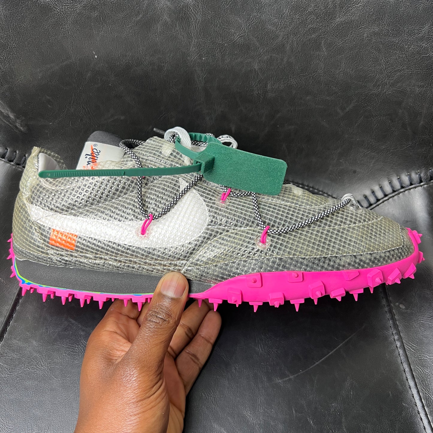 Off-White x Nike Wmns Waffle Racer 'Fuchsia' FW19 Men Size 13 Brand New