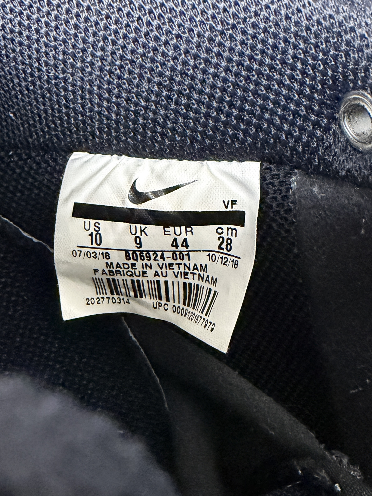 A-Cold-Wall* x Nike Air Force 1 Low 'Black' 2018 Size 10 Pre-Owned