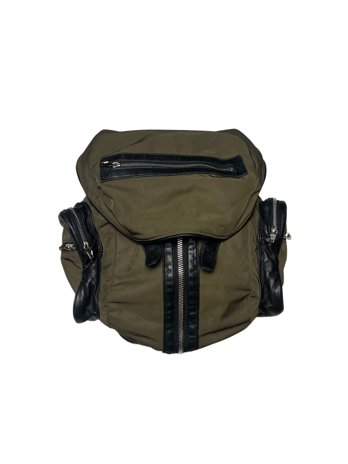 Alexander Wang Women's Mini Marti Nylon/Leather Backpack 'Military Green' Pre-Owned