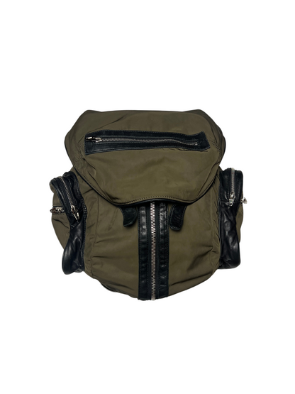 Alexander Wang Women's Mini Marti Nylon/Leather Backpack 'Military Green' Pre-Owned