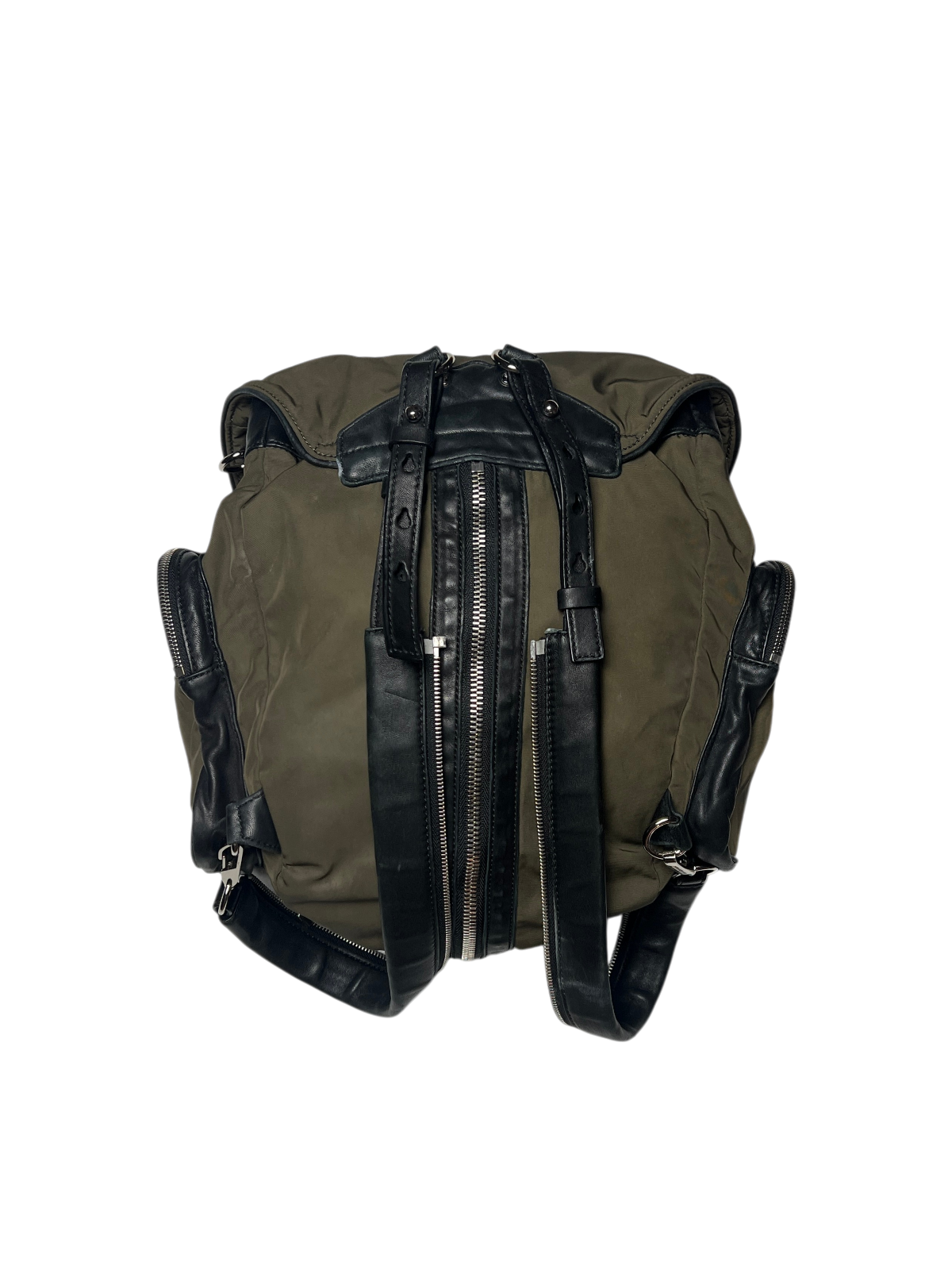 Alexander Wang Women's Mini Marti Nylon/Leather Backpack 'Military Green' Pre-Owned