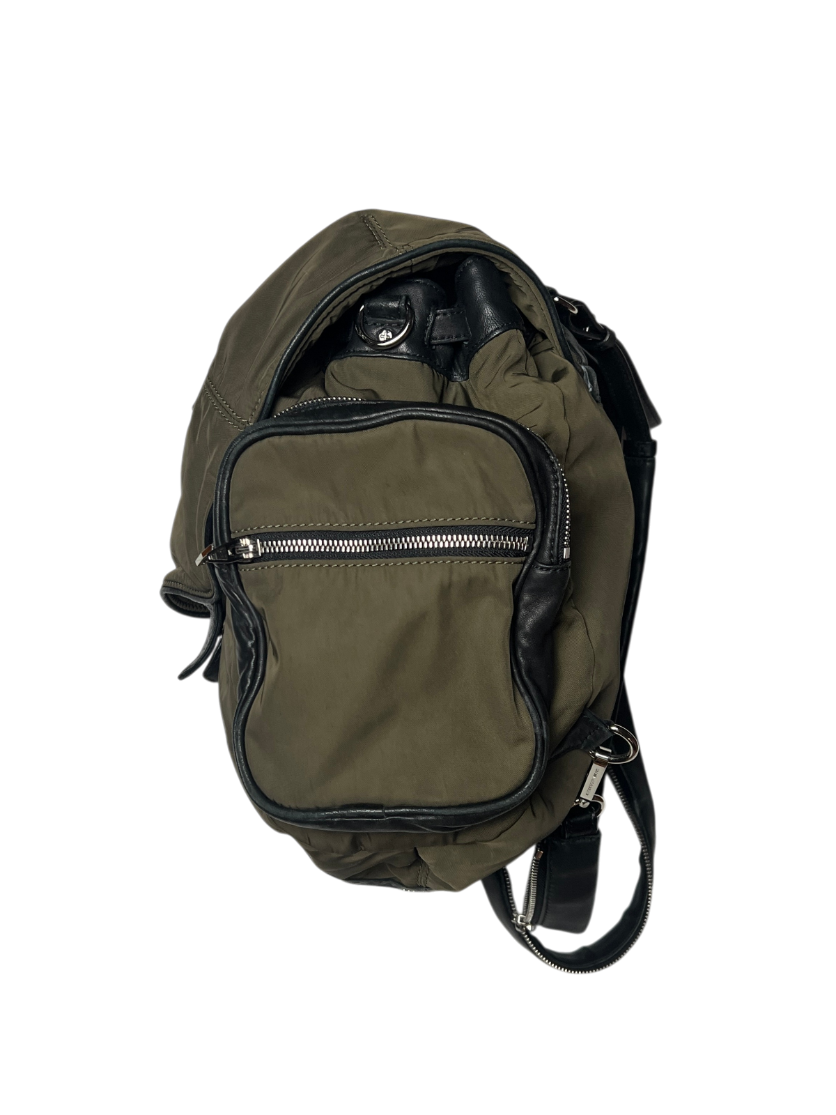 Alexander Wang Women's Mini Marti Nylon/Leather Backpack 'Military Green' Pre-Owned