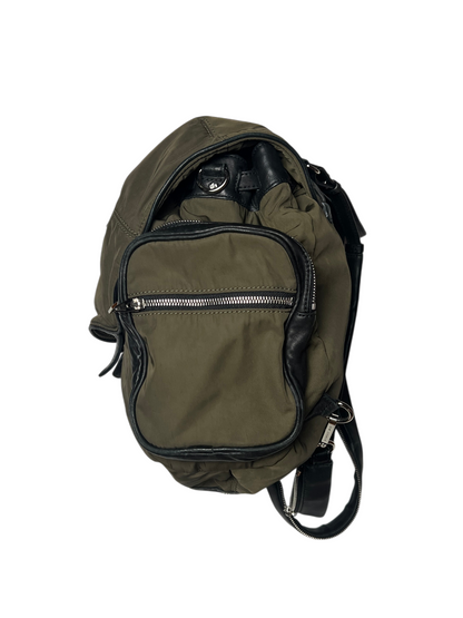 Alexander Wang Women's Mini Marti Nylon/Leather Backpack 'Military Green' Pre-Owned