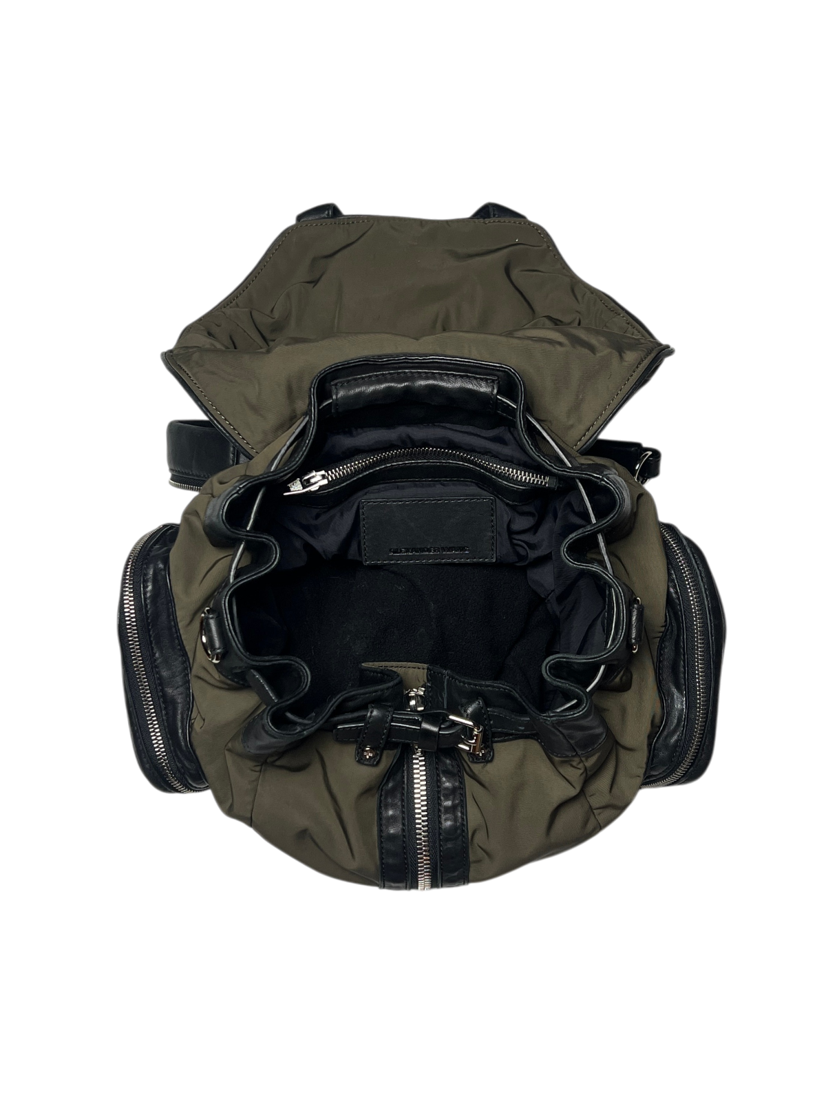 Alexander Wang Women's Mini Marti Nylon/Leather Backpack 'Military Green' Pre-Owned
