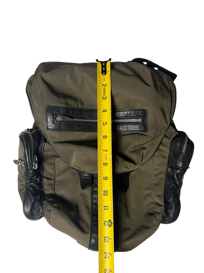 Alexander Wang Women's Mini Marti Nylon/Leather Backpack 'Military Green' Pre-Owned