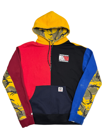 Aape By A Bathing Ape Colorblock Hoodie 'Multicolor' Size L Pre-Owned