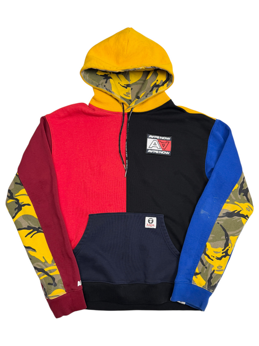 Aape By A Bathing Ape Colorblock Hoodie 'Multicolor' Size L Pre-Owned