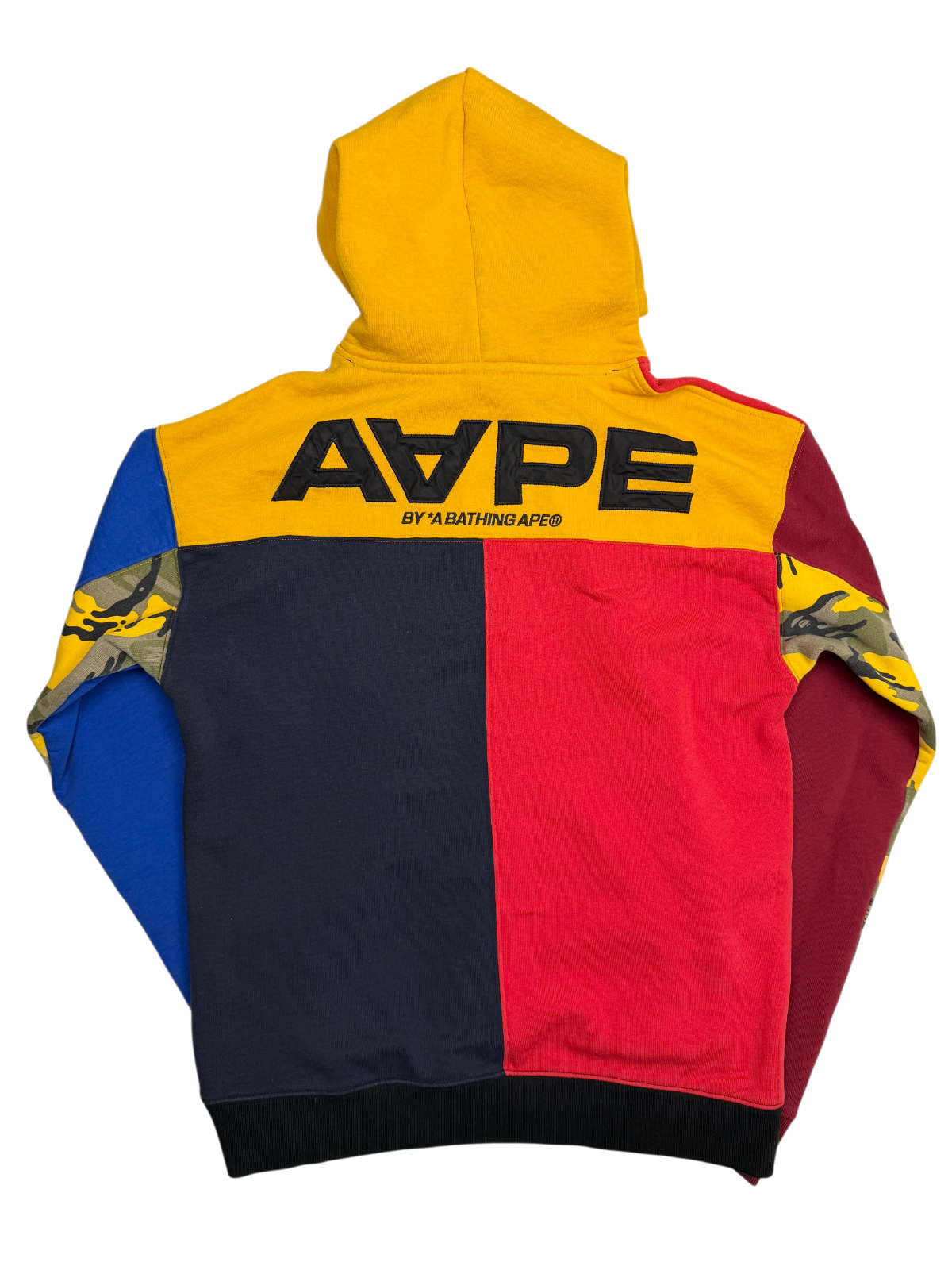 Aape By A Bathing Ape Colorblock Hoodie 'Multicolor' Size L Pre-Owned