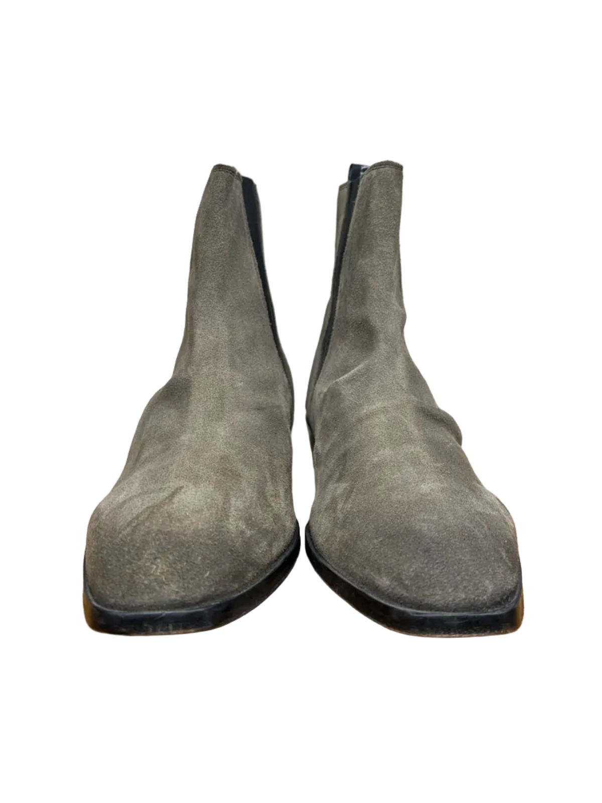 All Saints Markus Suede Chelsea Boots 'Taupe' Size 12 Pre-Owned