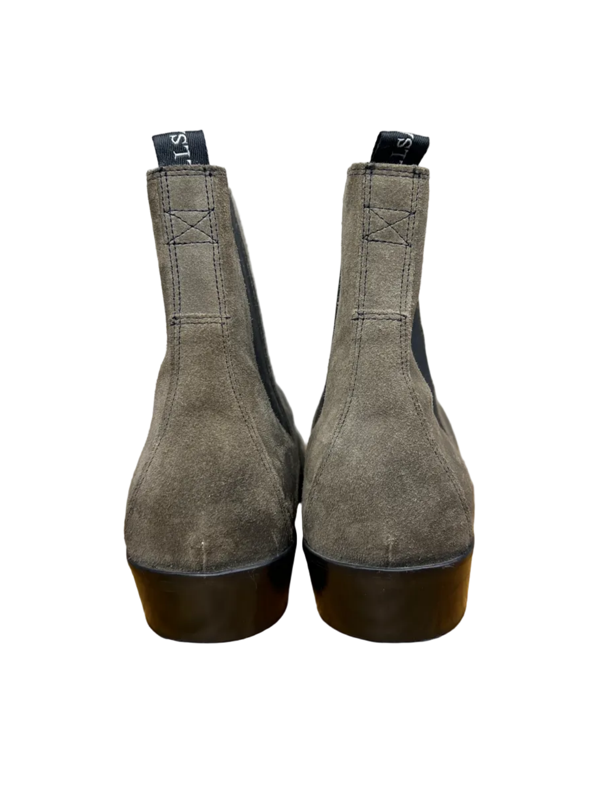 All Saints Markus Suede Chelsea Boots 'Taupe' Size 12 Pre-Owned