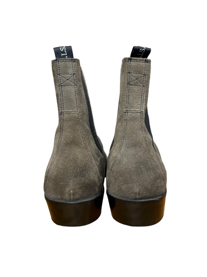 All Saints Markus Suede Chelsea Boots 'Taupe' Size 12 Pre-Owned