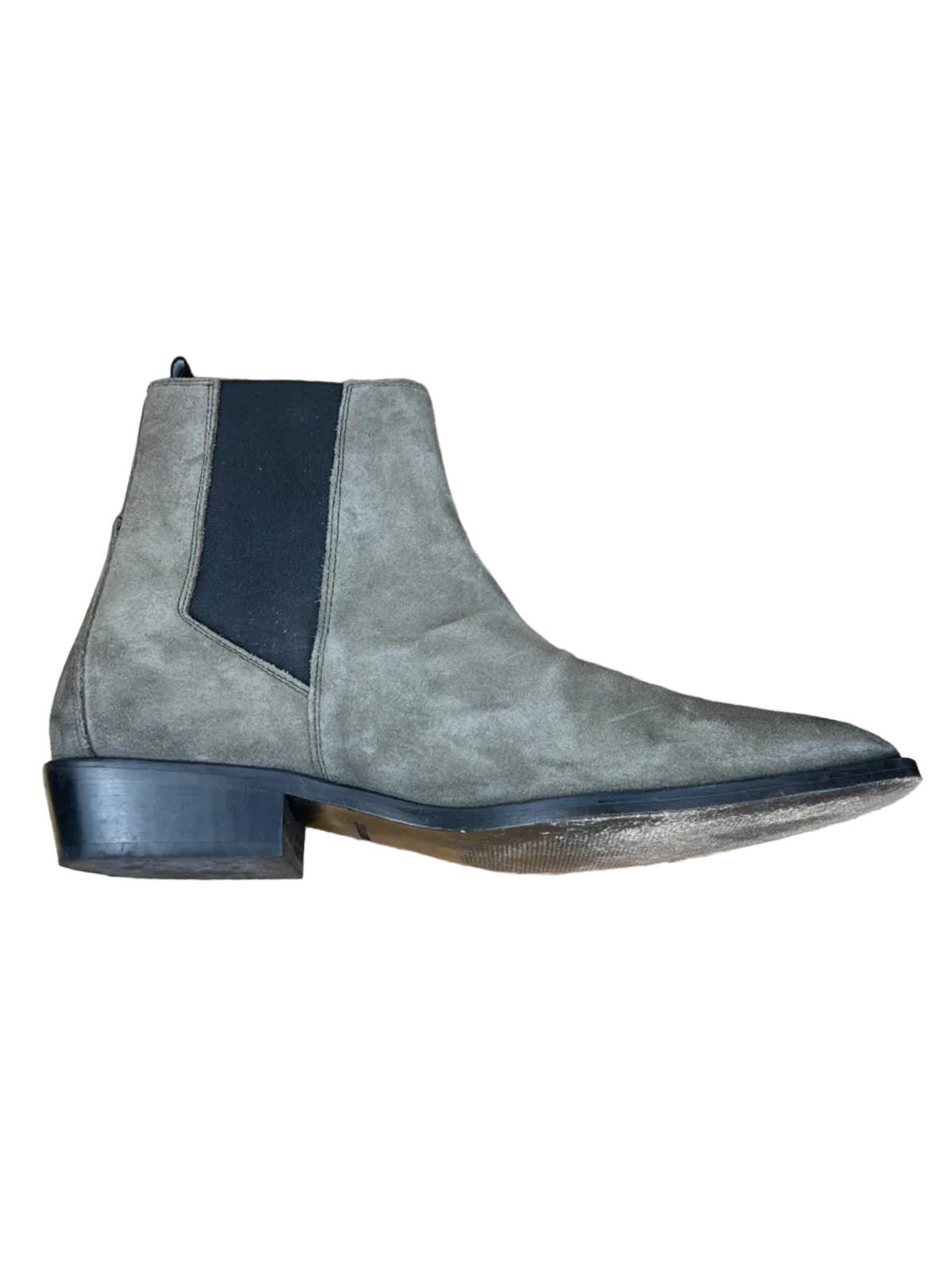 All Saints Markus Suede Chelsea Boots 'Taupe' Size 12 Pre-Owned