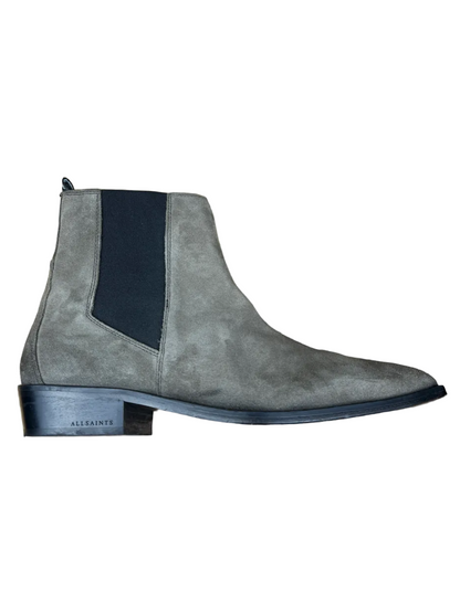 All Saints Markus Suede Chelsea Boots 'Taupe' Size 12 Pre-Owned