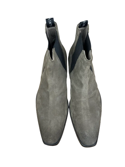 All Saints Markus Suede Chelsea Boots 'Taupe' Size 12 Pre-Owned