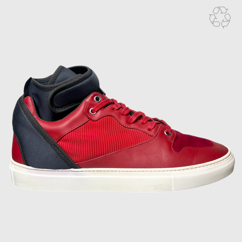 Balenciaga Neoprene High Top Sneaker Black/Red  391216 WAW81 6455 Size 9 Pre-Owned