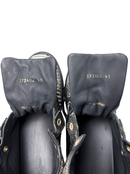 Vintage Balenciaga High Top Sneaker 'Black/Snakeskin' Mismatched Sizes (40L & 41R) Pre-Owned