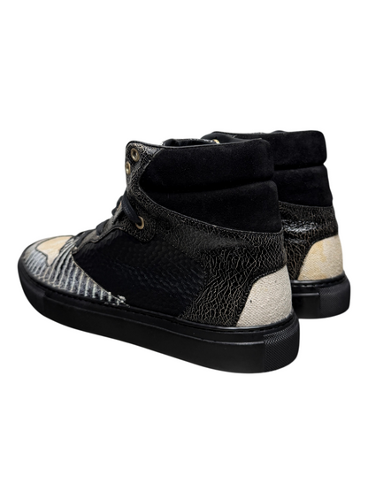 Vintage Balenciaga High Top Sneaker 'Black/Snakeskin' Mismatched Sizes (40L & 41R) Pre-Owned