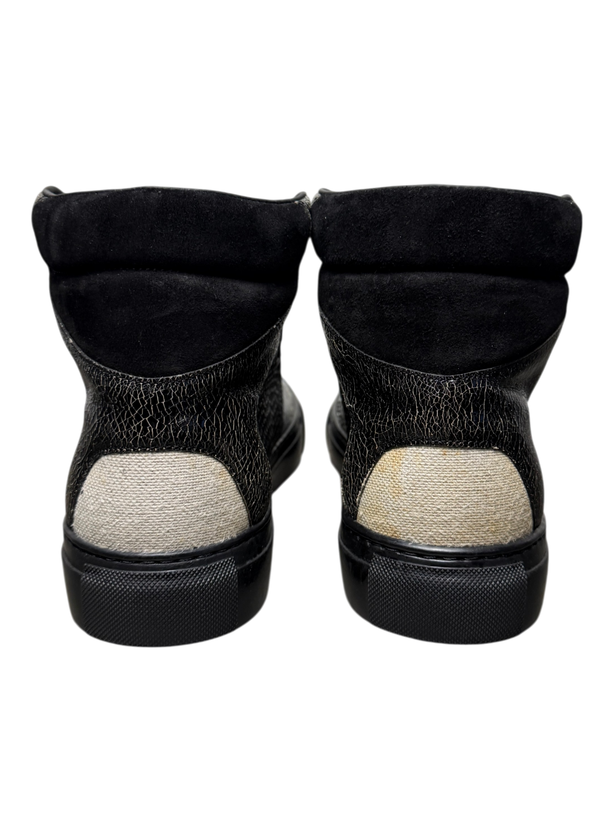 Vintage Balenciaga High Top Sneaker 'Black/Snakeskin' Mismatched Sizes (40L & 41R) Pre-Owned