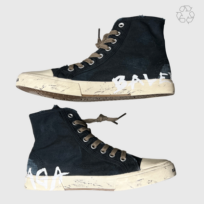 Balenciaga Paris High Sneakers 'Graffiti Black' Size 9 Pre-owned