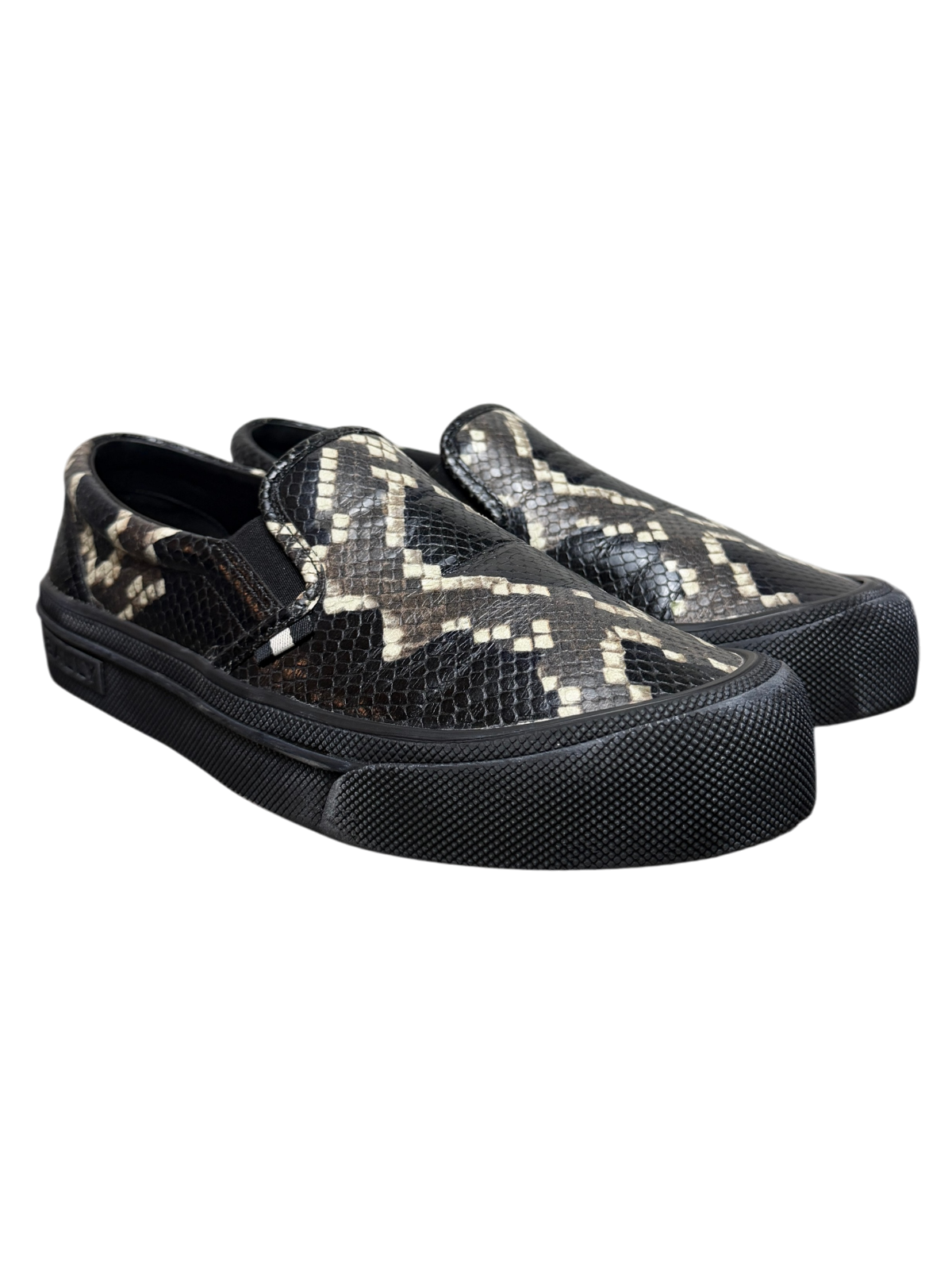 Bally Leory Python Print Leather Slip-On Sneaker 'Multicolor/Black' Size 9.5 US Pre-Owned