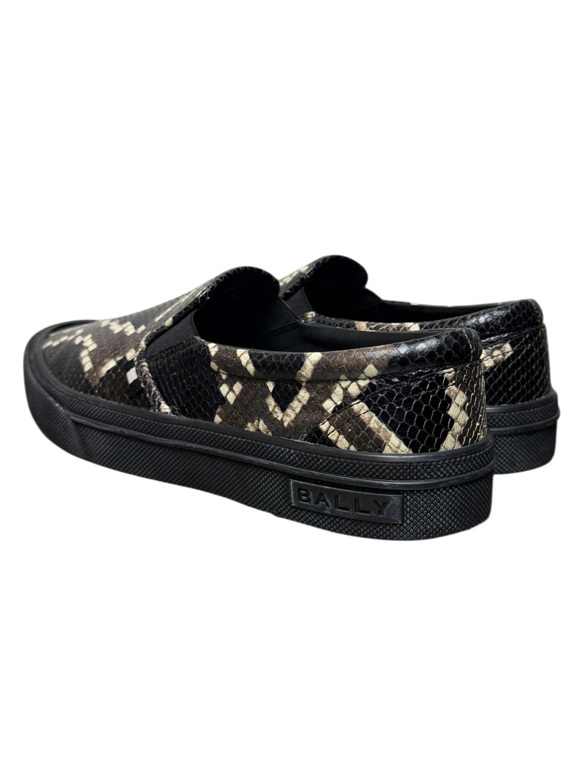 Bally Leory Python Print Leather Slip-On Sneaker 'Multicolor/Black' Size 9.5 US Pre-Owned