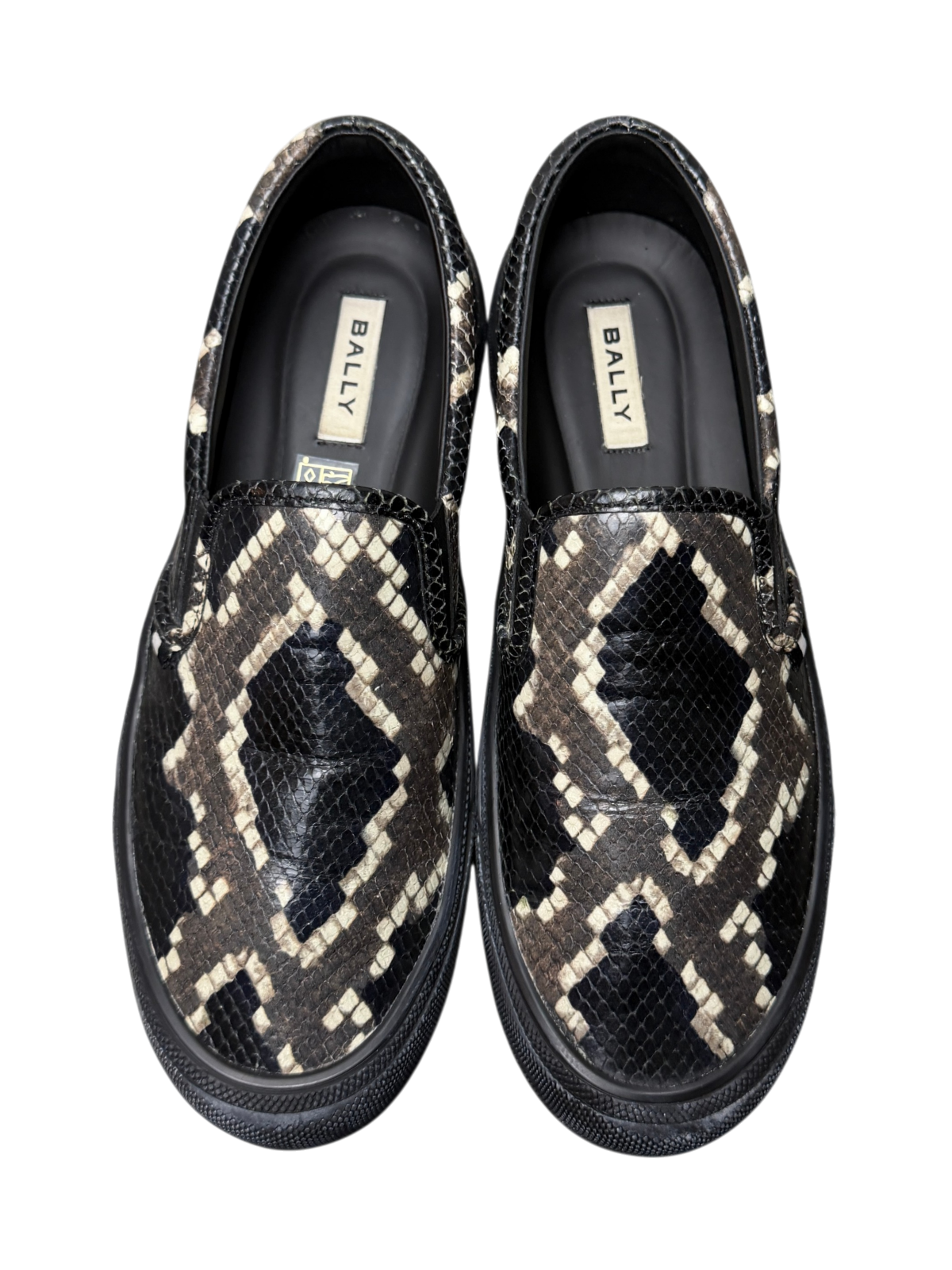 Bally Leory Python Print Leather Slip-On Sneaker 'Multicolor/Black' Size 9.5 US Pre-Owned