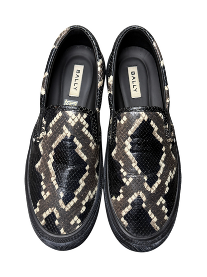 Bally Leory Python Print Leather Slip-On Sneaker 'Multicolor/Black' Size 9.5 US Pre-Owned