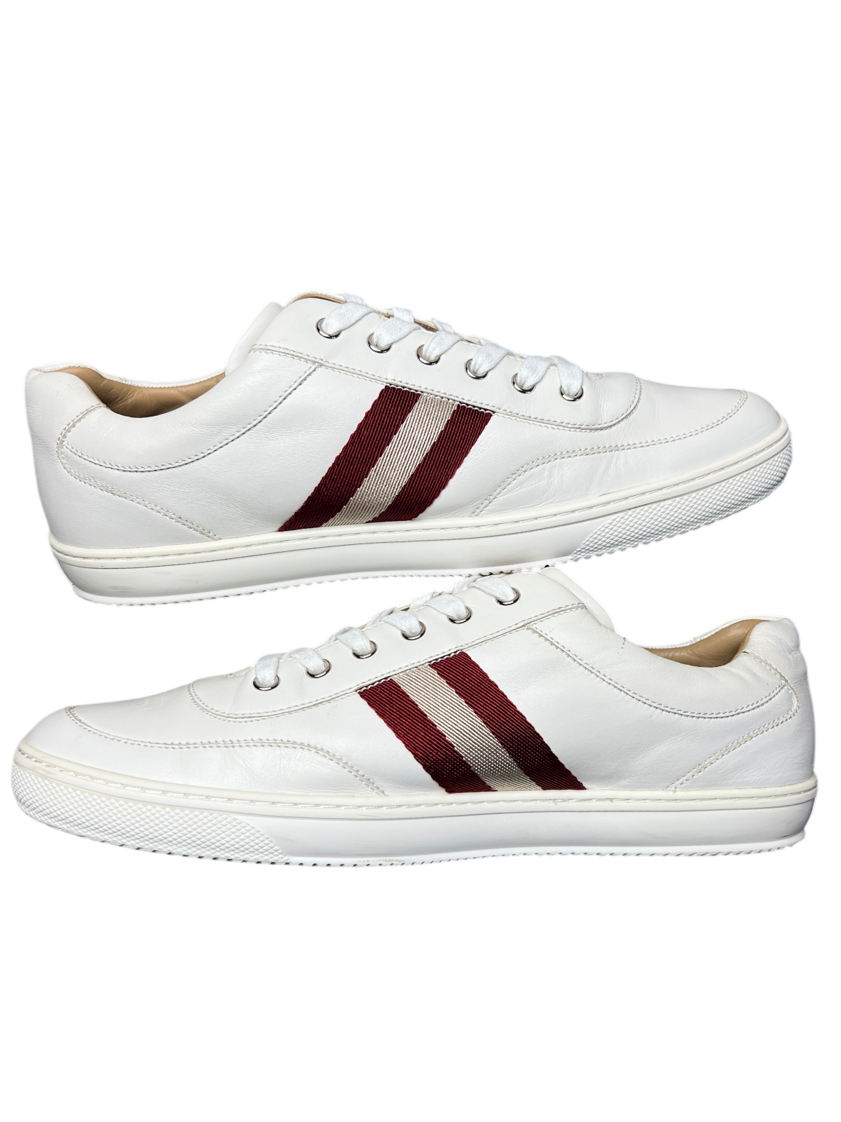Bally Classic Oriano Leather Sneakers 'White' Size 12 US Pre-Owned