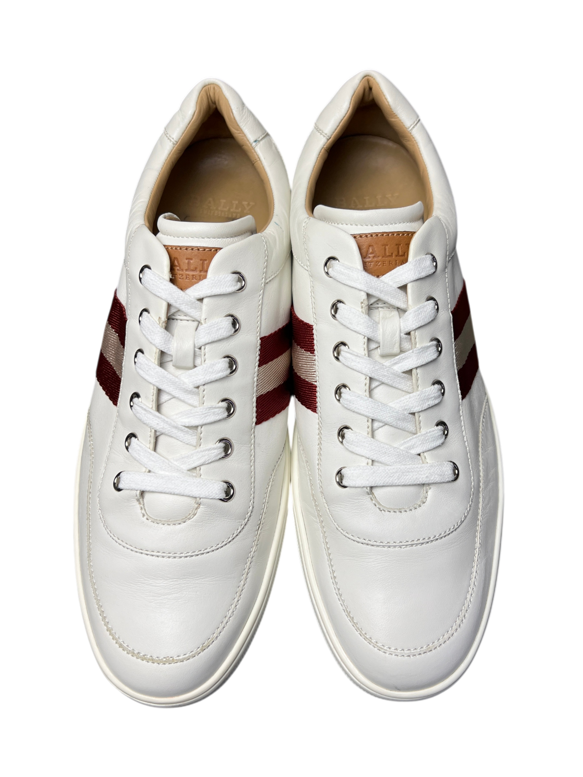Bally Classic Oriano Leather Sneakers 'White' Size 12 US Pre-Owned
