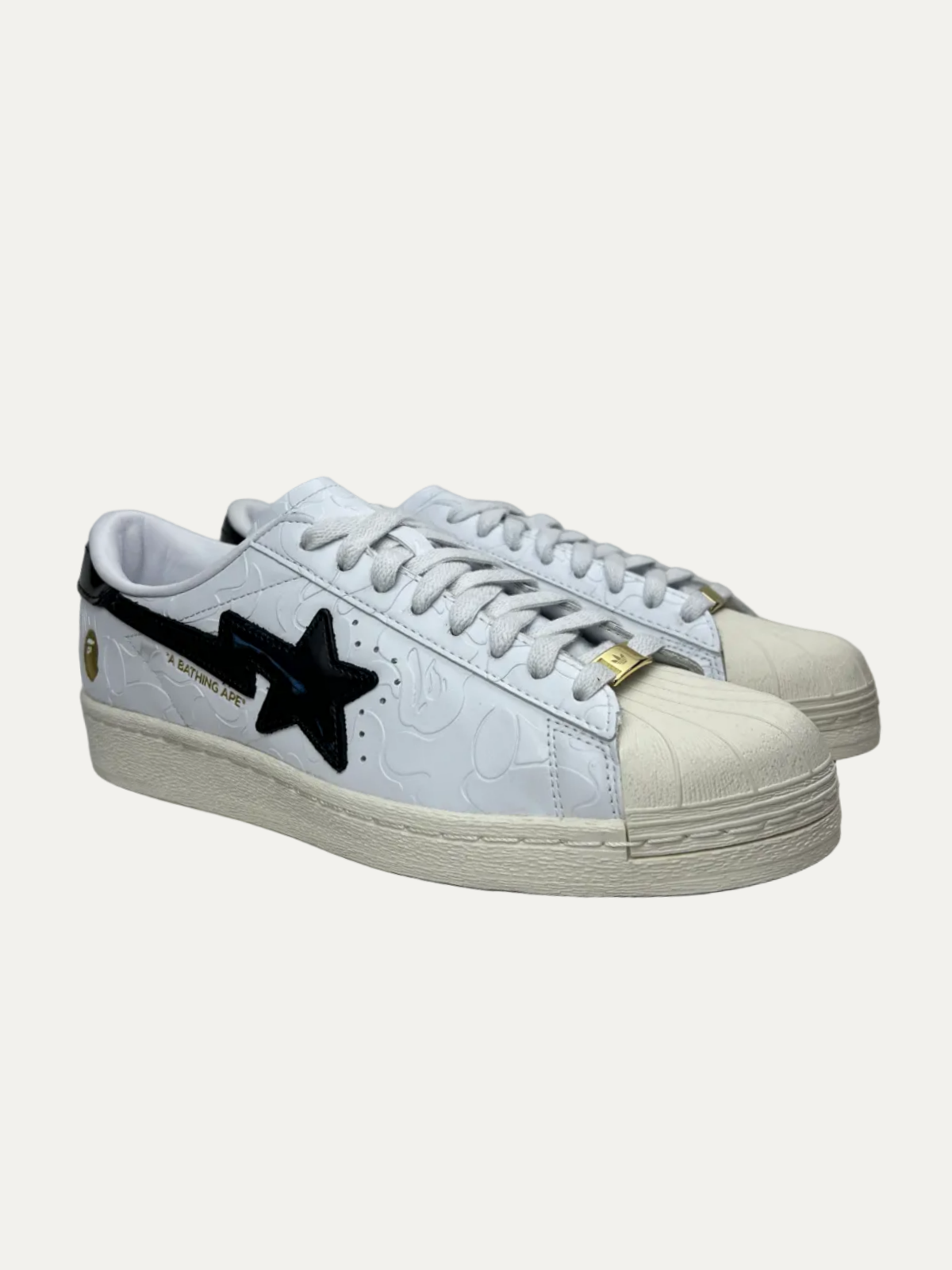 BAPE x adidas Superstar Vintage 'White Black' Size 10.5 Pre-Owned