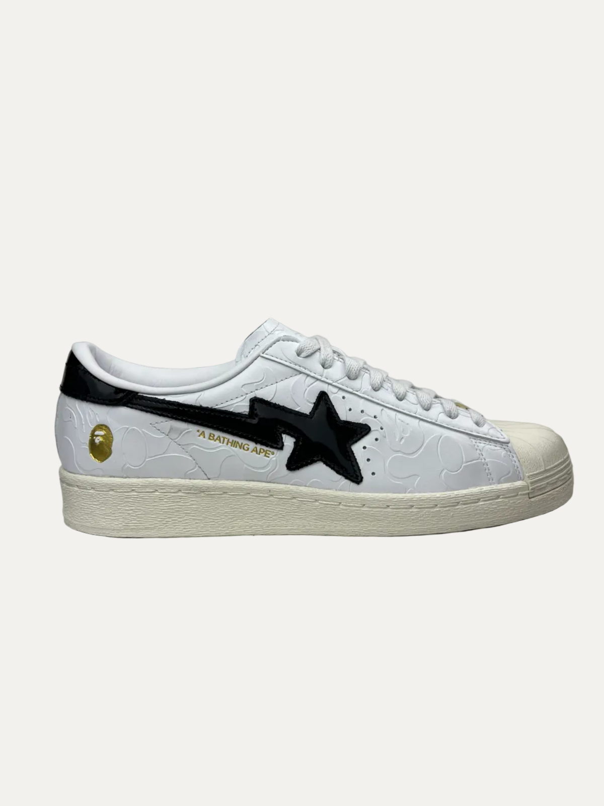BAPE x adidas Superstar Vintage 'White Black' Size 10.5 Pre-Owned
