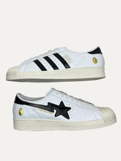 BAPE x adidas Superstar Vintage 'White Black' Size 10.5 Pre-Owned