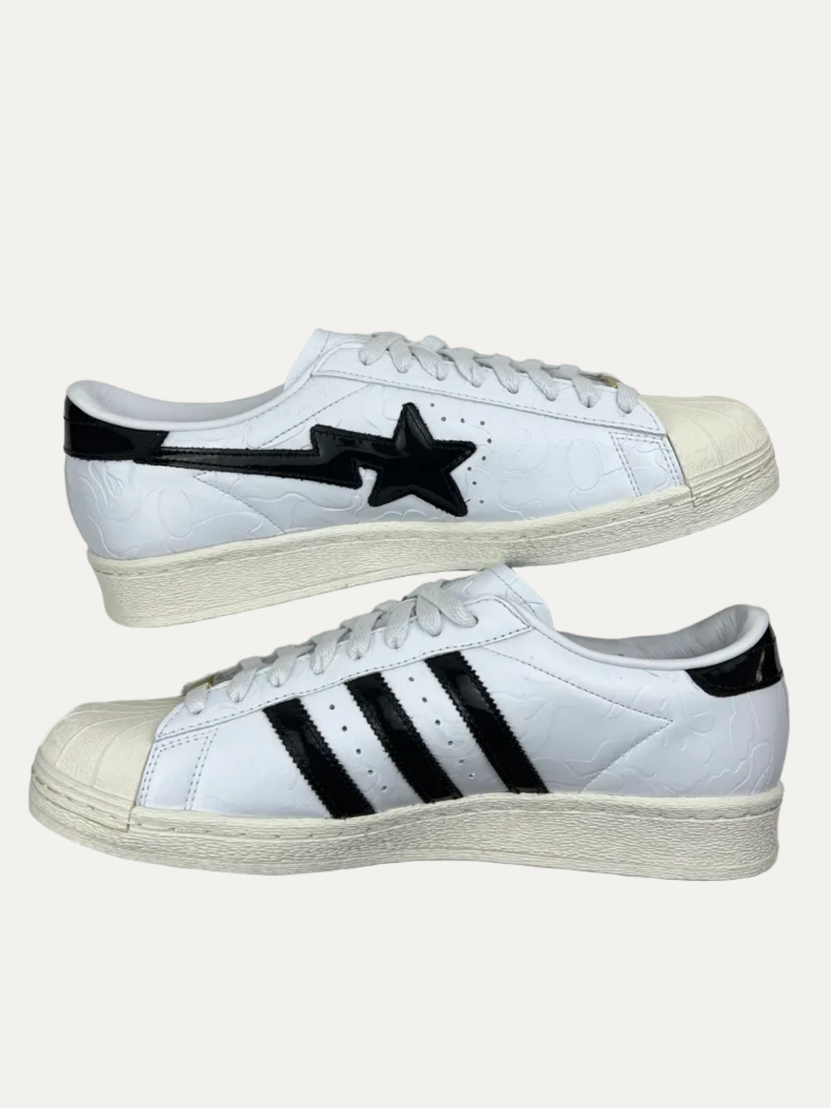 BAPE x adidas Superstar Vintage 'White Black' Size 10.5 Pre-Owned