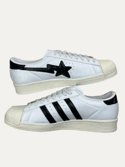 BAPE x adidas Superstar Vintage 'White Black' Size 10.5 Pre-Owned