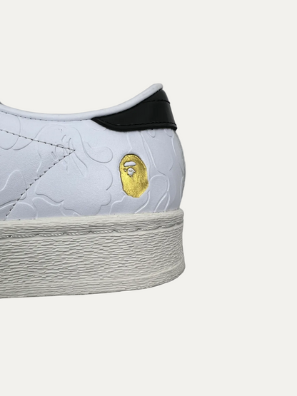 BAPE x adidas Superstar Vintage 'White Black' Size 10.5 Pre-Owned