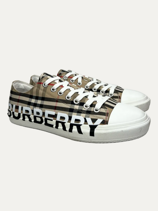 Burberry Larkhall Logo Check Low Top Sneaker 'Archive Beige' Size 45 Pre-Owned