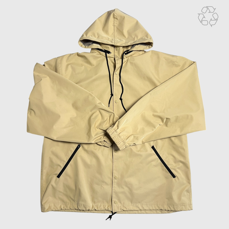 Balenciaga Hooded Printed Shell Jacket Beige Size 3 Pre-Owned