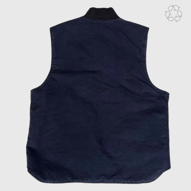 Vintage Carhartt Firm Duck Insulated Rib Collar Vest 'Navy' Size XL Pre-Owned