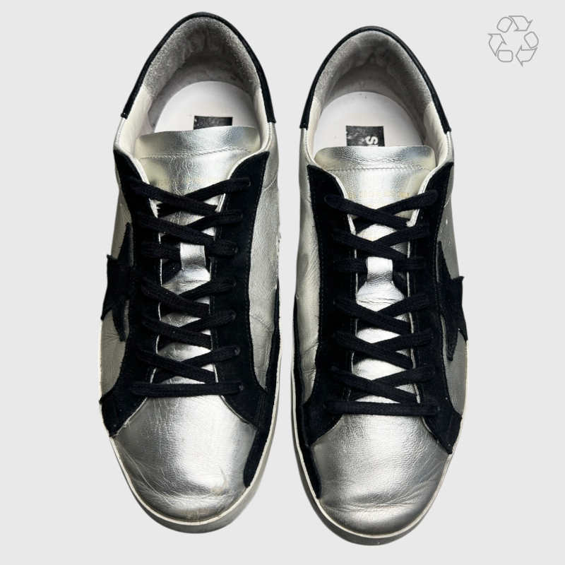 Golden Goose Superstar Classic 'Silver/Black' Size 11 Pre-Owned